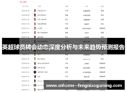 英超球员转会动态深度分析与未来趋势预测报告